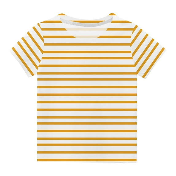 GERsome Girls Striped Tee Color Block T-Shirt Unisex Kids Plaid Crewneck Short Sleeve Pullover Tops 3-14 Years 1 Pack
