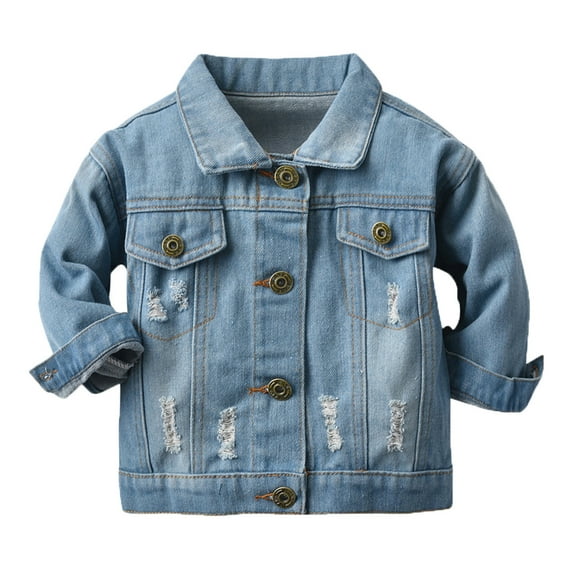 GERsome Girls' and Toddler Embroidered Rose Denim Jackets