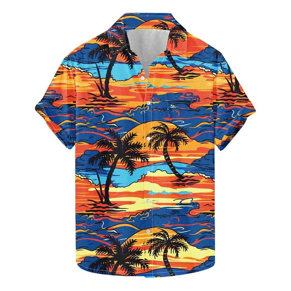 GERsome Hawaiian Shirts for Men Floral Short Sleeve Button Down Shirts Summer Beach Vacation Shirts S-5XL