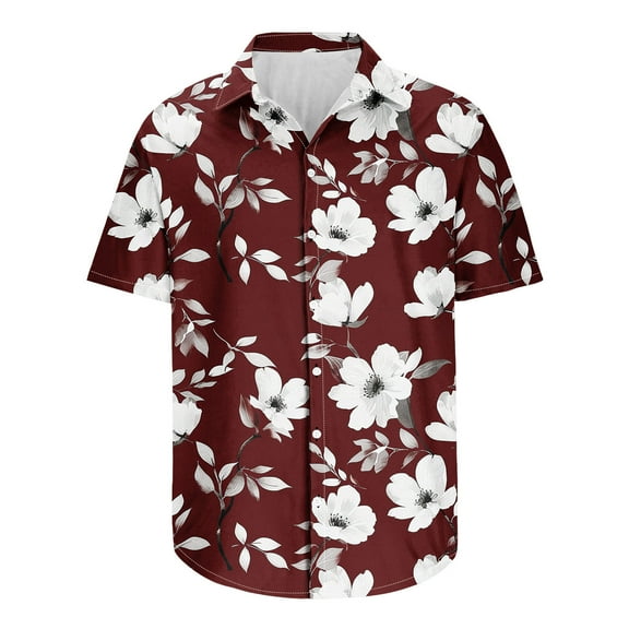 GERsome Hawaiian Shirts for Men Floral Short Sleeve Button Down Shirts Summer Beach Vacation Shirts S-5XL