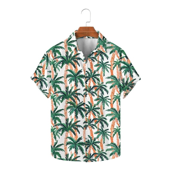 GERsome Hawaiian Shirts for Men Funny Floral Palm Short Sleeve Casual Button Down Shirts Summer Beach Shirt S-3XL