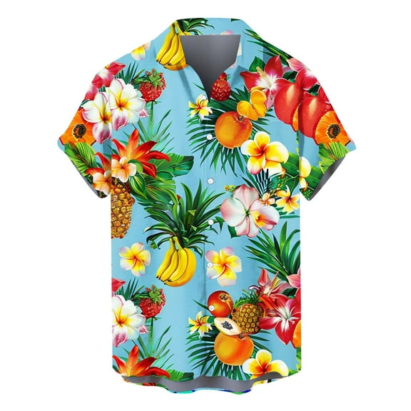 GERsome Hawaiian Shirts for Men Summer Beach Casual Short Sleeve Button Down Shirts Printed Tropical Vacation Shirts S-3XL