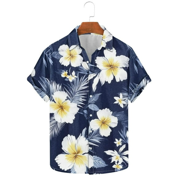 GERsome Hawaiian Shirts for Men Summer Button Down Short Sleeve Floral Shirts Tropical Beach Vacation Tops S-5XL