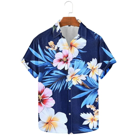GERsome Hawaiian Shirts for Men Summer Short Sleeve Button Down Beach Shirts Cruise Vacation Shirts S-5XL