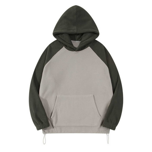 GERsome Hooded Sweatshirt for Men Patchwork Pullover Color Block Long Sleeve Sweatshirts Casual Drawstring Tops with Pocket S-2XL