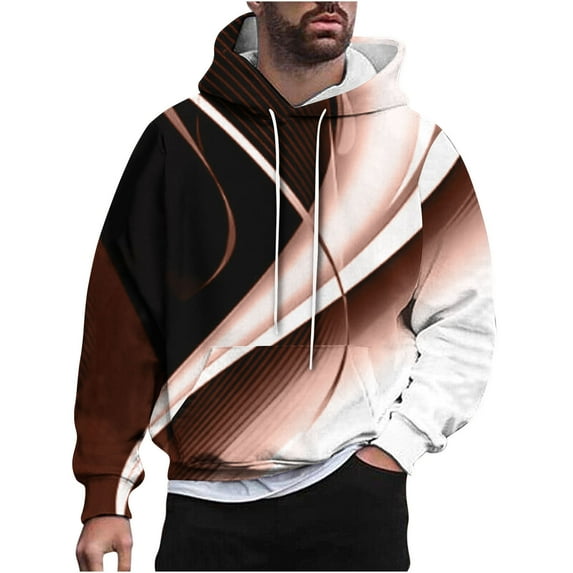 GERsome Hoodies for Men All Over Print Hoodie Casual Drawstring Long Sleeve Pocket Hooded Sweatshirts Sizes M-4XL