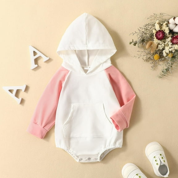 GERsome Infant Baby Girl Boy Oversized Sweatshirt Top Color Block Long Sleeve Romper Pullover Cute Fall Winter Clothes