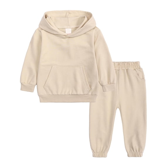 GERsome Kid's 2PCS Jogger Outfits Set Fleece Hooded + Sweatpants Boys Girls Athletic Sweatsuits Pullover Clothes