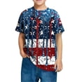 thumbnail image 1 of GERsome Kids 4th of July Patriotic T-Shirts Boys Girls American Flag Short Sleeve Crewneck Tops USA Flag Stars Stripes Graphic Tee, 7-8 Years, 1 of 4