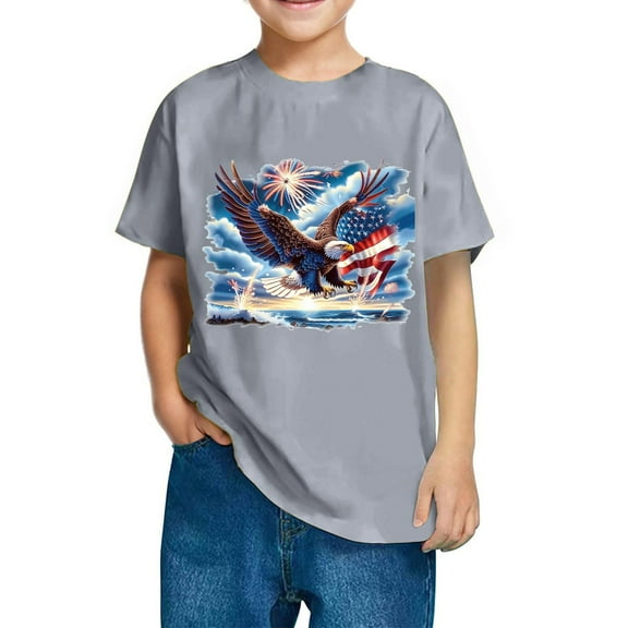 GERsome Kids American Flag T-Shirts Toddler Boys Girls 4th of July Shirts American Flag Patriotic Tee Tops Independence Day Short Sleeve, 3-4 Years