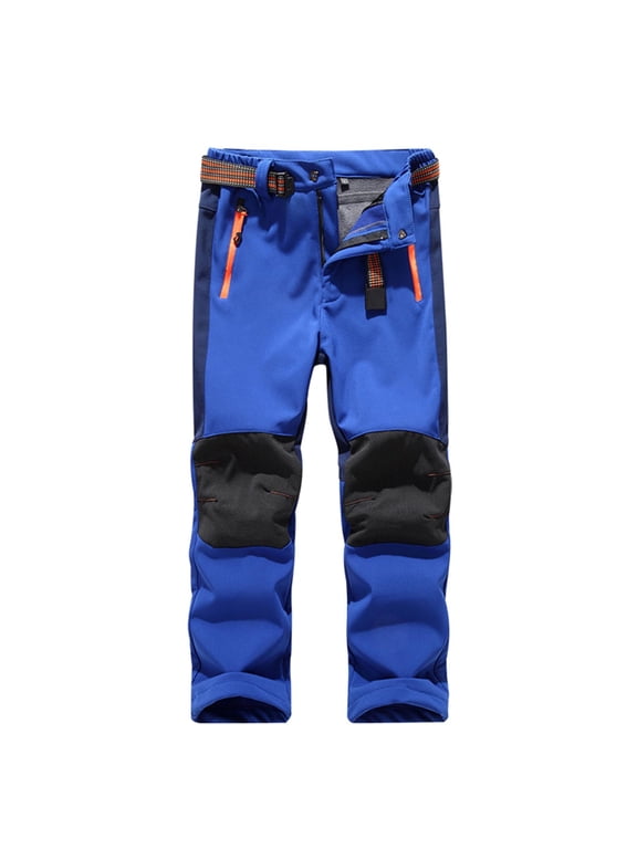 Kids Boys Girls Youth Waterproof Hiking Ski Snow Pants Elastic Waist Warm Insulated Pants