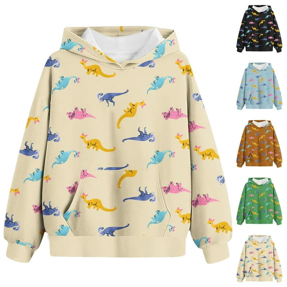 GERsome Kids Dinosaur Hoodies for Boys Girls Pullover Hooded Toddler Sweatshirt (Size 4-5 Years)