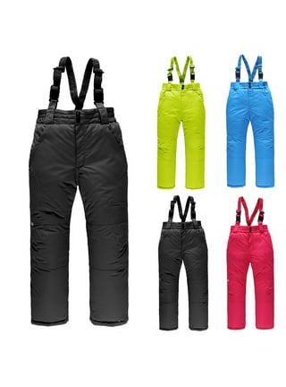 xkwyshop Insulated Snow Bibs Waterproof Winter Ski Pants Snowboarding  Overalls for Mens Womens Kids Purple Kid 