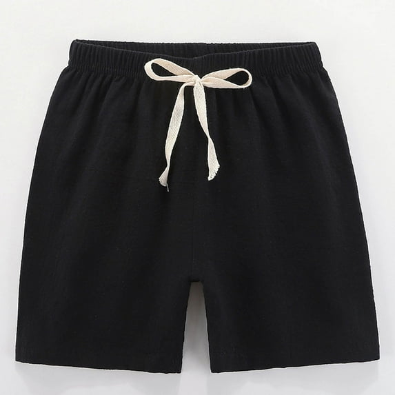 GERsome Kids Toddler Little Boy Girl Cotton Linen Summer Shorts Solid Color Casual Pants with Drawstring