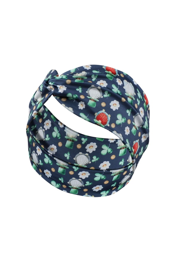 Knotted Headbands for Women St Patrick Day Clover Shamrock Headband Wide Hair Band for Girls Hair Accessories St. Patrick's Day Headbands for Women and Girls Party Gift