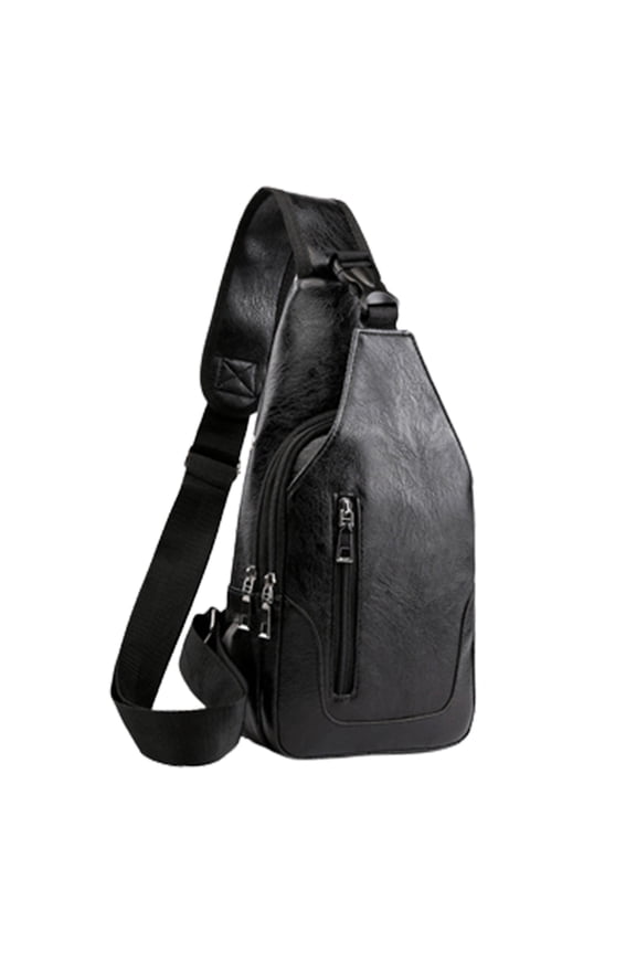 Leather Sling Bag Crossbody Backpack for Men Women Outdoor Travel Camping Hiking Single Shoulder Chest Pack Casual Daypack