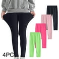 thumbnail image 1 of GERsome Leggings for Girls, Assorted Leggings 4 Pack Set, Casual Basic Solid Color Stretch Tights Pants for Toddler Kids Girls Soft Comfortable Girls Yoga,Mint Green/Hot Pink/Pink/Black,7-8 Years, 1 of 9