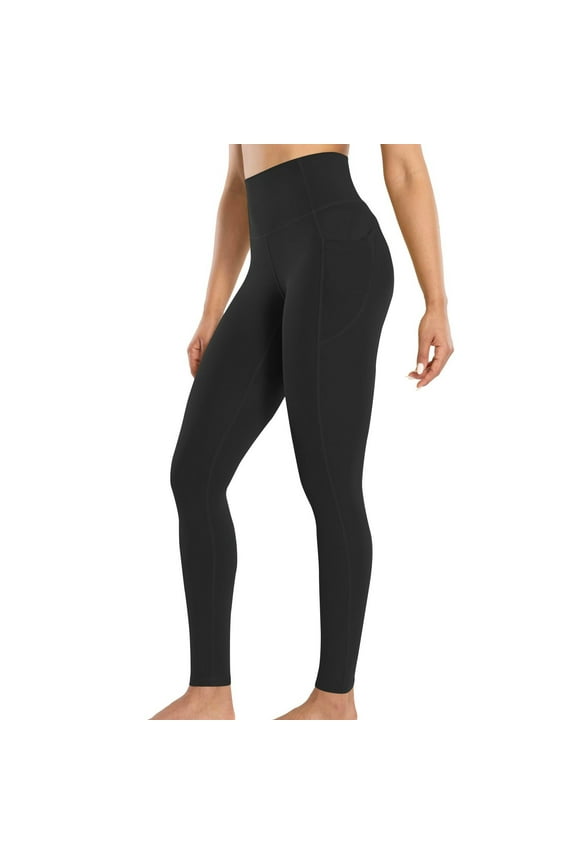 Leggings for Women High Waisted Full Length Tummy Control Yoga Pants with Pockets Solid Color Workout Cycling Tights S-3XL