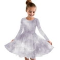 thumbnail image 1 of GERsome Long Sleeve Dress for Kids Girls A Line Swing Tie-Dye Skater Twirl Party Dresses 4-14 Years, 1 of 4