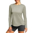 thumbnail image 1 of GERsome Long Sleeve Shirts for Women UPF 50+ Sun Protection Crew Neck Workout Hiking T Shirts,Beige,Size M, 1 of 5