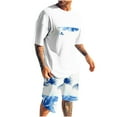 thumbnail image 1 of GERsome Men's 2 Piece Outfits Short Sleeve Crewneck Summer T Shirts and Casual Shorts Tracksuits Set S-4XL, 1 of 5