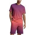 thumbnail image 1 of GERsome Men's 2 Piece Outfits Short Sleeve Crewneck Tops and Shorts Tracksuits Summer Lounge Sets M-4XL, 1 of 5