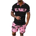 thumbnail image 1 of GERsome Men's 2 Piece Tracksuits Sets Quarter Zip Short Sleeve Tops and Shorts Outfits Casual Athletic Jogging Summer Sportswear S-3XL, 1 of 5