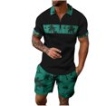 thumbnail image 1 of GERsome Men's 2 Piece Tracksuits Sets Quarter Zip Short Sleeve Tops and Shorts Outfits Casual Athletic Jogging Summer Sportswear S-3XL, 1 of 4