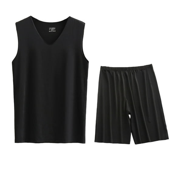 GERsome Men's 2 Piece Workout Sets V-neck Tank Tops and Shorts Sleeveless Gym T Shirts Fitness Athletic Muscle Tee Shorts Summer Loungewear L-5XL