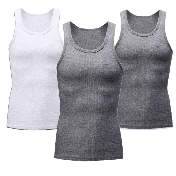 GERsome Men's 3 Packs Quick Dry Workout Tank Tops Gym Muscle Tee Fitness Bodybuilding Sleeveless T Shirts M-3XL