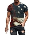 thumbnail image 1 of GERsome Men's 4th of July Short Sleeve Tops Loose Fit USA Flag Stars Stripes Crewneck T Shirts American Flag Patriotic Tee Shirts M-4XL, 1 of 5