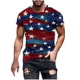thumbnail image 1 of GERsome Men's 4th of July Short Sleeve Tops Loose Fit USA Flag Stars Stripes Crewneck T Shirts American Flag Patriotic Tee Shirts M-4XL, 1 of 5