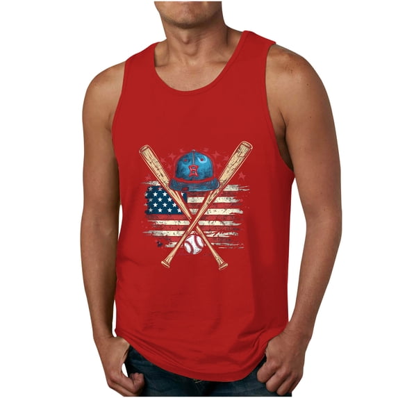 GERsome Men's 4th of July Tank Tops American Flag Graphic Tees Crewneck Sleeveless Patriotic Tshirts Summer Gym Workout Muscle Tee S-4XL