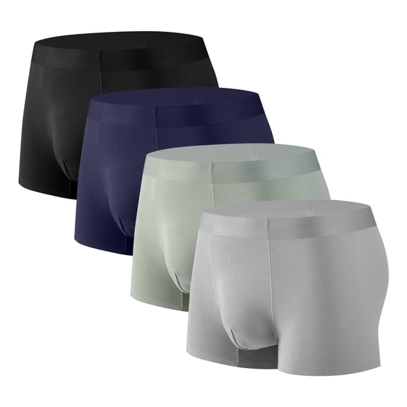 GERsome Men's Boxer Briefs, 4 Pack Soft Boxers for Men, Quick Dry Mens Underwear, Breathable Athletic Boxer Briefs for Men, Size L-4XL