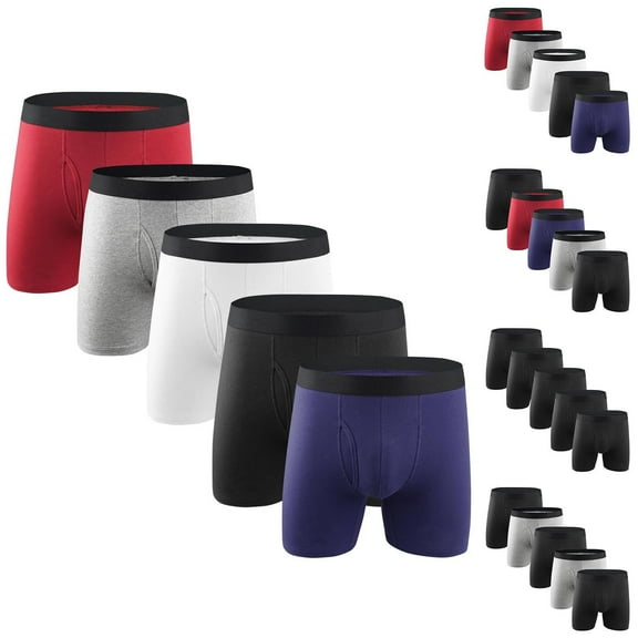 GERsome Men's Boxer Briefs, S-XXL, 5 or 6 Packs, Mens Boxer Briefs Underwear Soft Cotton Men's Underwear Breathable Boxer Briefs