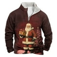 thumbnail image 1 of GERsome Men's Fleece Sweatshirt Long Sleeve Quarter Zip Mock Neck Sweatshirt 3D Santa Claus Graphic Pullover Tops Sizes S-4XL（Red/L）, 1 of 3