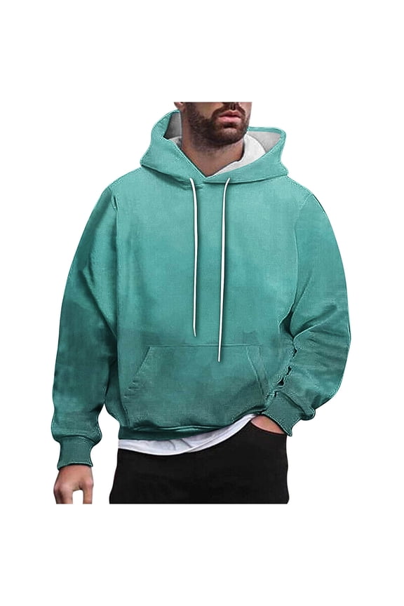 Men's Gradient Hoodie Casual Long Sleeve Hoodies Pullover Hooded Sweatshirts For Men With Pockets M-4XL