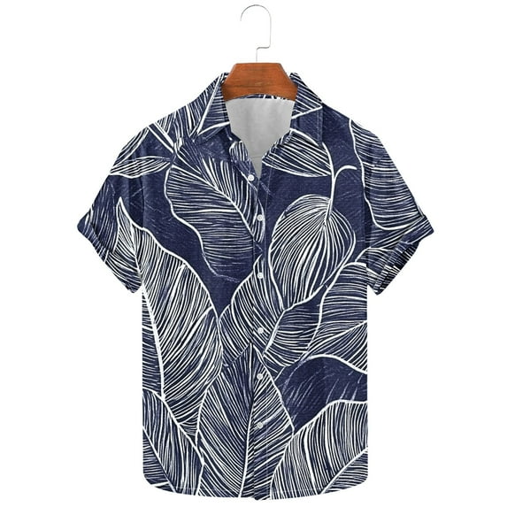 GERsome Men's Hawaiian Floral Short Sleeve Shirts Summer Button Down Tropical Holiday Beach Shirts S-5XL