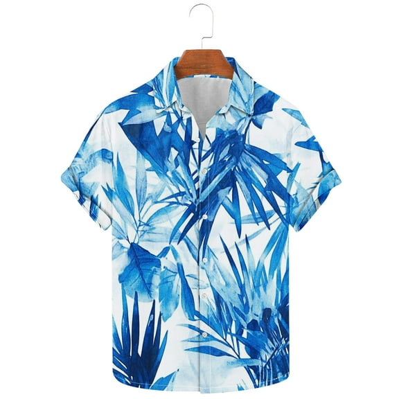 GERsome Men's Hawaiian Floral Short Sleeve Shirts Summer Button Down Tropical Holiday Beach Shirts S-5XL