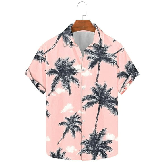 GERsome Men's Hawaiian Shirts Short Sleeve Button Down Beach Vacation Floral Shirts S-5XL