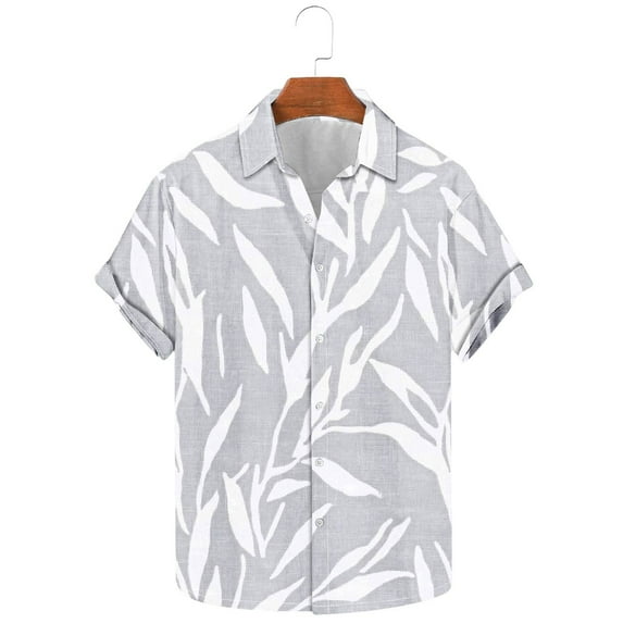 GERsome Men's Hawaiian Shirts Short Sleeve Button Down Beach Vacation Floral Shirts S-5XL