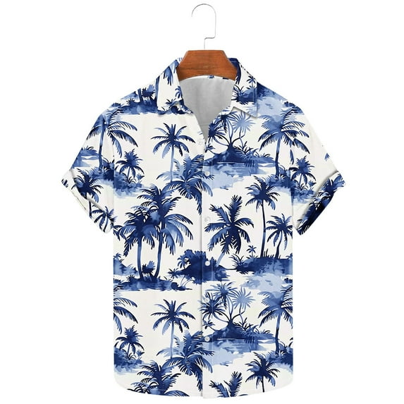 GERsome Men's Hawaiian Shirts Short Sleeve Button Down Casual Shirts Summer Printed Tropical Floral Beach Shirts S-3XL