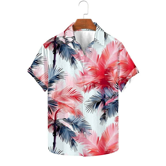 GERsome Men's Hawaiian Shirts Short Sleeve Summer Beach Shirts Button Down Tropical Vacation Floral Shirts S-5XL