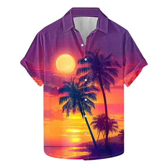 GERsome Men's Hawaiian Shirts Short Sleeves Floral Button Down Summer Beach Tropical Vacation Shirts S-5XL