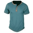 thumbnail image 1 of GERsome Men's Henley T-Shirts Short Sleeve Casual Button Crew Neck Shirt Summer Gym Athletic Pullover Tops, Navy Size 2XL, 1 of 7