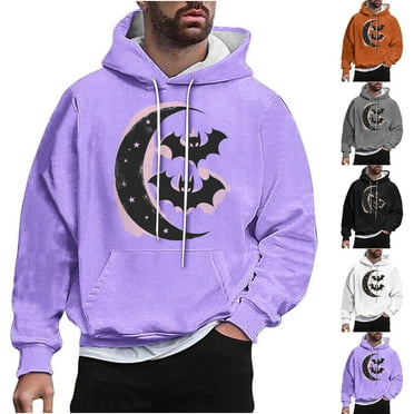 GERsome Men's Hoodies Pullover Tops Funny Halloween Print Sweatshirts Long Sleeve Hoodie Casual Drawstring Tops With Front Pocket M-4XL（Black/L）