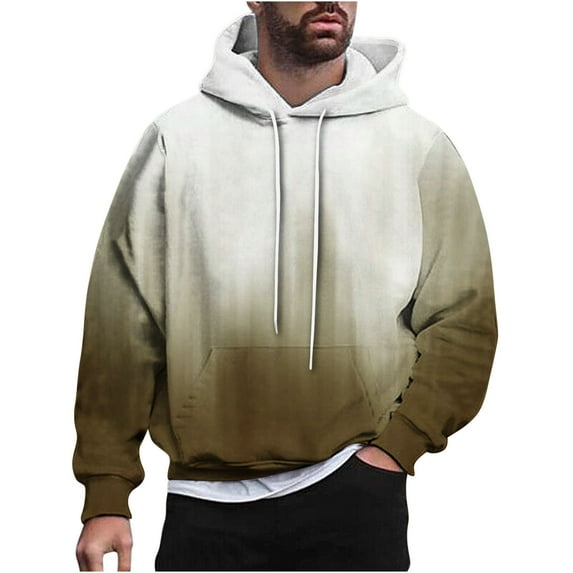GERsome Men's Long Sleeve Drawstring Hoodies Sweatshirt Casual Loose Lightweight Pullover Tops with Pocket Sizes M-4XL
