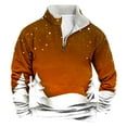 thumbnail image 1 of GERsome Men's Quarter Zip Christmas Sweatshirt, Xmas Snowflake Graphic Long Sleeve Fleece Sweatshirt Pullover Tops Sizes S-4XL（Orange/L）, 1 of 3