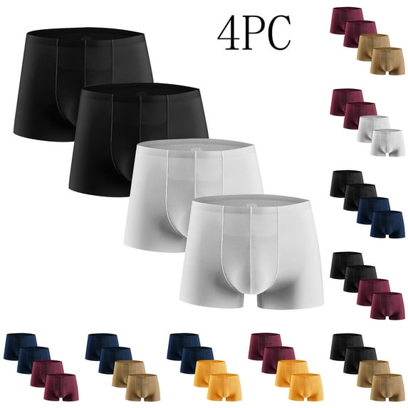 GERsome Men's Quick Dry Breathable Boxer Briefs Seamless Moisture-Wicking Underwear, Assorted Color 4 Pack, Size L-XXXL