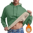 thumbnail image 1 of GERsome Men's Sherpa Hoodie Pullover Winter Thick Warm Fleece Lined Hoodies Athletic Sweatshirts with Kangaroo Pouch Pocket S-3XL, Green/S, 1 of 8